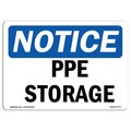 Signmission OSHA Notice Sign, PPE Storage, 7in X 5in Decal, 7" W, 5" H, Landscape, PPE Storage Sign OS-NS-D-57-L-17775